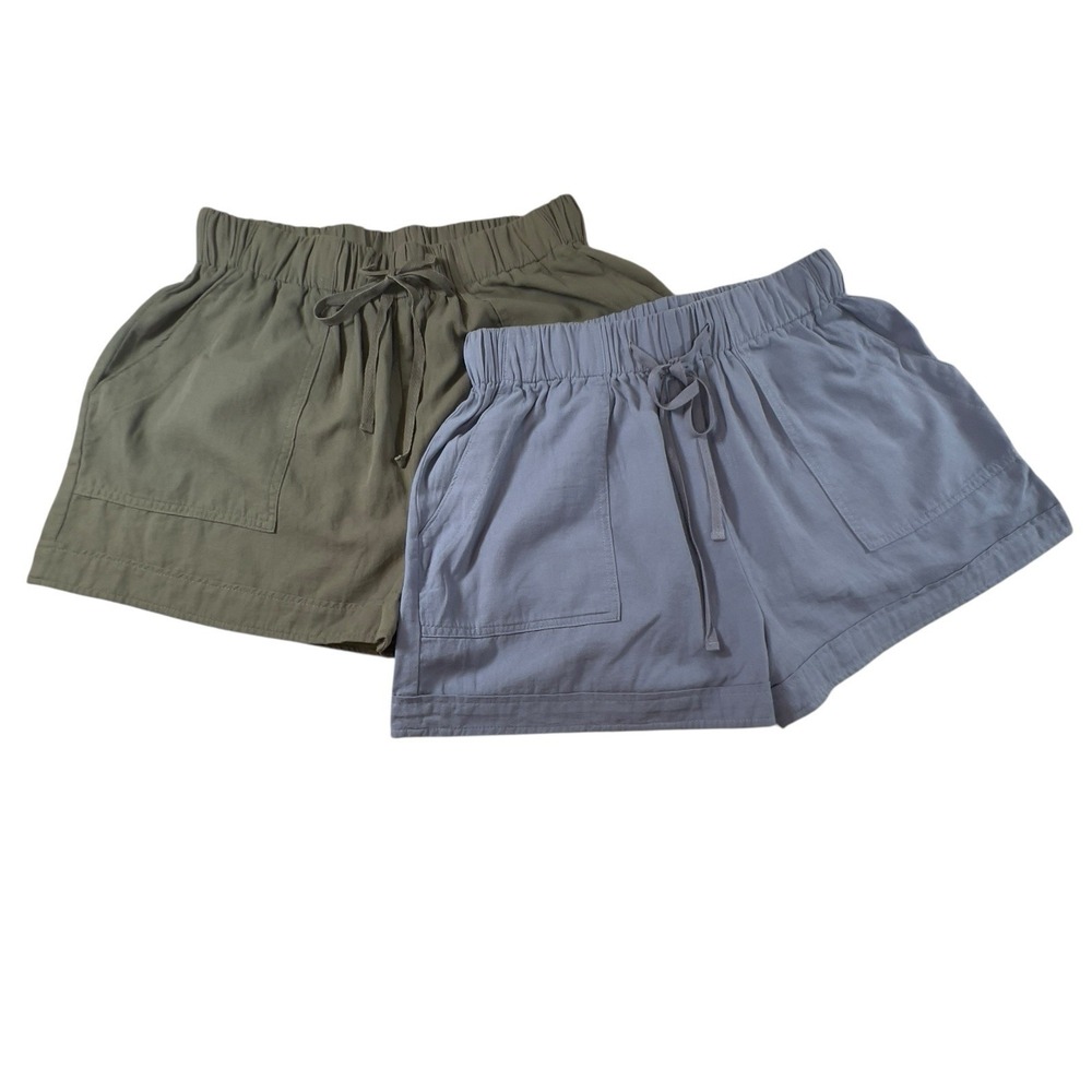Lily Clothing LOT OF 2 Utility Short 100% Cotton Elastic Drawstring Waist Large